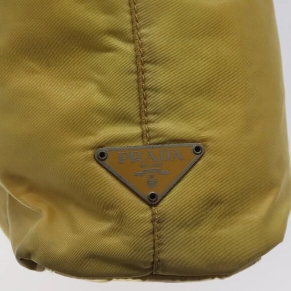 PRADA Hand Bag Nylon Yellow Silver Auth 128229 - Picture 11 of 14
